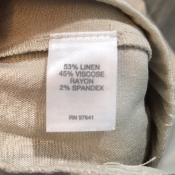 J. Jill Linen Stretch Oatmeal Pull on Ankle Style Pants size Medium Petite - Picture 9 of 10